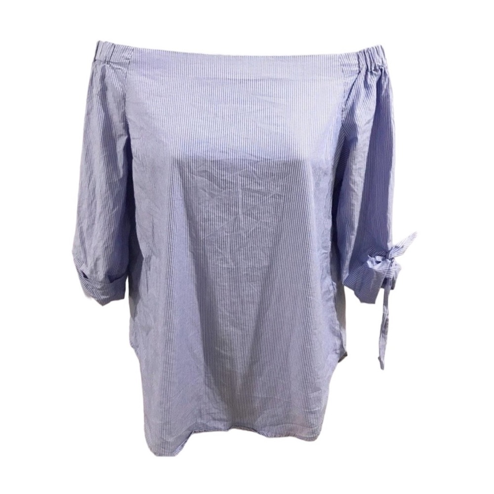 Aritzia Babaton Malik Off Shoulder Blue Blouse XS